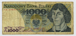 POLONIA 1000 ZLOTYCH 1982 POLAND NICOLO COPERNICO KOPERNIK SKARBNIK - Pologne