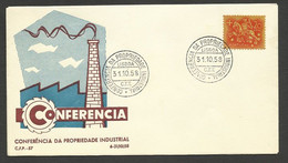 Portugal Cachet Commémoratif Conference Marque Déposéee Industrielle 1958 Comm. Postmark Industrial Trademark Conference - Postal Logo & Postmarks