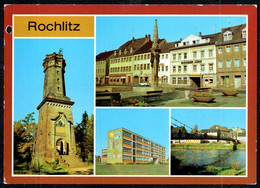 F2423 - Rochlitz Fahrkarte - Neubauten Schule - Fahrausweis RAW Wilhelm Pieck - Bild Und Heimat Reichenbach - Rochlitz