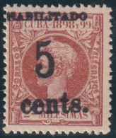 1899-601 CUBA 1899 US OCCUPATION. FORGERY PUERTO PRINCIPE. 2º ISSUE. 5c S. 2 Mls. SMALL NUMBER. - Nuovi