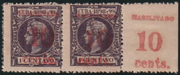 1899-616 CUBA 1899 US OCCUPATION. FORGERY PUERTO PRINCIPE. 4º ISSUE. 10c S. 1c. RED SURCHARGE. - Nuovi