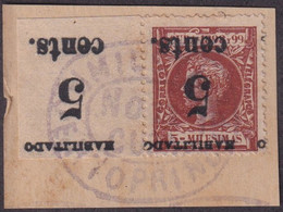 1899-625 CUBA 1899 US OCCUPATION FORGERY PUERTO PRINCIPE 2º ISSUE 5c S. 5ml INVERTED FRAGMENT MILITAR ESTATION - Oblitérés