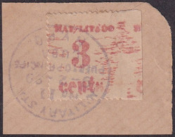 1899-631 CUBA 1899 US OCCUPATION FORGERY PUERTO PRINCIPE 4º ISSUE. 3c USED IN FRAGMENT MILITAR ESTATION CANCEL  CANCEL - Oblitérés