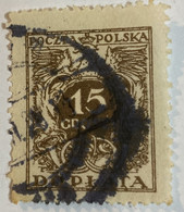 Poland 1924 Coat Of Arms & Post Horns 15gr - Used - Portomarken