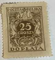 Poland 1924 Coat Of Arms & Post Horns 25gr - Used - Impuestos