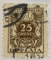 Poland 1924 Coat Of Arms & Post Horns 25gr - Used - Portomarken