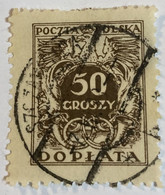 Poland 1924 Coat Of Arms & Post Horns 50gr - Used - Postage Due