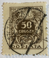 Poland 1924 Coat Of Arms & Post Horns 50gr - Used - Portomarken