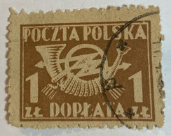 Poland 1945 Post Horn 1zl - Used - Impuestos