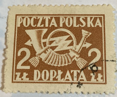 Poland 1945 Post Horn 2zl - Used - Segnatasse