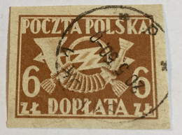 Poland 1946 Post Horn 6zl - Used - Impuestos