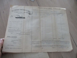Connaissement Det Forende Dampskibs Selskab Libau Riga Reval Windau Heyl Bordeaux à Copenhague 1905 Olives - Transports