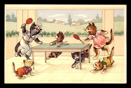 SPORTS - TENNIS DE TABLE - PING-PONG - CHATS - CARTE ILLUSTREE - Table Tennis