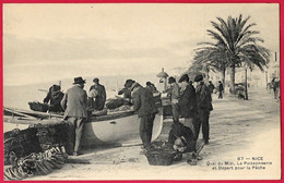 CPA 06 NICE - Quai Du Midi, La Poissonnerie Et Départ Pour La Pêche - Petits Métiers