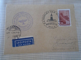 ZA414.84 Hungary Special Postmark - Par Avion  1948 X. 9 A Szovjet Film ünnepe -Soviet Cinema - Movie Kino  Budapest 72 - Marcofilie