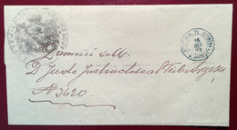 "POST.RUR.PL.COTMÉNA J.ARGESU 1873" VERY RARE RURAL POSTMARK Cover   (Cotmeana Judetul Arges Romania Roumanie Lettre - 1858-1880 Moldavië & Prinsdom