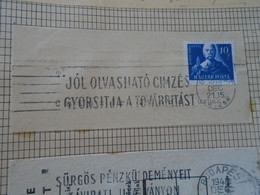 ZA414.95 Hungary Special Postmark - Jól Olvasható Címzés - Easy To Read Address 1948 DEC 21. 15h   Budapest - Marcophilie