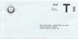 SNSM - SOC NATIONALE SAUVETAGE EN MER - ECO  T - Cartes/Enveloppes Réponse T
