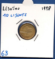 LESOTHO - 10 Lisente 1998 -  See Photos -  Km 63 - Lesotho