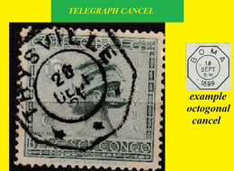 1941 BELGIAN CONGO / CONGO BELGE TELEGRAPH CENTRAL CANCEL ON COB 107 THYSVILLE [ 3 STARS ] - Telegramme