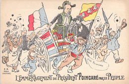 CPA Thèmes - Politique - L'Emménagment Du Président Poincarré Par Le Peuple - E. R. Paris - Illustration - Colorisée - Satirical