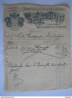 1920 Techeur Frères Hannut Fabrique De Couleurs & Vernis Facture Pour Hollogne - Chemist's (drugstore) & Perfumery