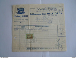 1956 Leon Melkior Liège Location D'autos Liège Palace Taxe 5 Fr - Verkehr & Transport