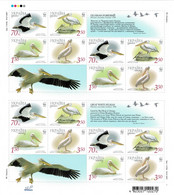 UKRAINE 2007 Mi 897-900C WWF BIRDS GREAT WHITE PELICAN MINT FULL SHEET ** - Pelícanos