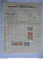 1947 Tissage & Filature De Coton François Saey Gand Usines à Herzele Hauthem Beaumont Gand Facture Iddergem Taxe 973 Fr - Textile & Clothing