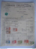 1947 Tissage Cruyplants Rue Des écuries Gand Union Cotonnière Facture Iddergem Taxe 876 Fr - Documenten