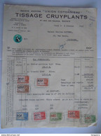 1947 Tissage Cruyplants Rue Des écuries Gand Union Cotonnière Facture Iddergem Taxe 876 Fr - Documents