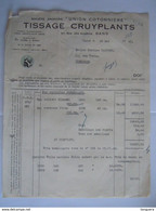 1947 Tissage Cruyplants Rue Des écuries Gand Union Cotonnière Facture Iddergem Taxe 714,20 Fr - Textile & Clothing