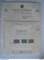 1949 Tissage Uyttendaele Stropkaai Gand Tissage Teinturerie Blanchisserie Apprêt Lainage Facture Iddergem Taxe 677 Fr - Kleidung & Textil