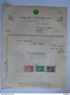 1949 Tissage Uyttendaele Stropkaai Gand Tissage Teinturerie Blanchisserie Apprêt Lainage Facture Iddergem Taxe 568 Fr - Textile & Clothing