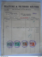 1947 Filature & Filteries Réunies Bruxelles Facture Pour Iddergem Taxe 245,70 Fr - Vestiario & Tessile