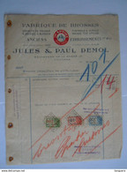 1946 Jules & Paul Demol Fabrique De Brosses The Sphinx Vilvorde Vilvoorde Facture Pour Mons Taxe 32,40 Fr - Perfumería & Droguería