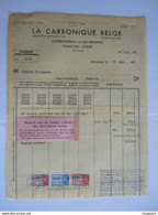 1948 La Carbonique Belge Schoten Koolzuur Acide Carbonique Fact Brouwerij Horckmans Humbeek Taxe 153 Fr - Levensmiddelen