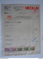 1970 Neolux Liège Enseignes Lumineuses Facture Cinema Forum Taxe 1.764 Fr - Documenten