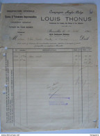 1919 Louis Thonus Uccle Tissus & Vêtements Imperméables Facture Pr Courtrai Oorlogsschade Dommages De Guerre - Kleding & Textiel