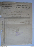 1919 Louis Thonus Uccle Tissus & Vêtements Imperméables Facture Pr Grammont Oorlogsschade Dommages De Guerre - Textile & Clothing