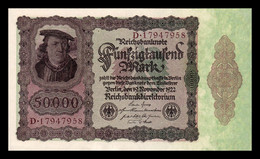 Alemania Germany 50000 Mark 1922 Pick 80 SC UNC - 50.000 Mark