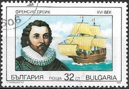 BULGARIA 1990 Navigators And Their Ships - 32s. - Francis Drake And Golden Hind FU - Gebraucht