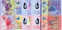 SAINT THOMAS & PRINCE 5 10 Dobras P 70 71 2016 UNC Set 2 Banknotes Polymer, Matching Last Two Serial Digits - São Tomé U. Príncipe