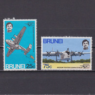 BRUNEI 1972, Sc #184-185, Aviation, Planes, MH - Brunei (...-1984)