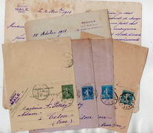 TB 3787 - 1918 / 23 - 2 Lettres & 4 Cartes - Lettres / Mr ? Château De Bellevue à MALE Pour Me PETIDY Notaire à CETON - 1877-1920: Semi Modern Period