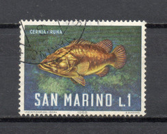 SAINT MARIN   N° 676   OBLITERE   COTE  0.15€    POISSON ANIMAUX FAUNE - Gebraucht