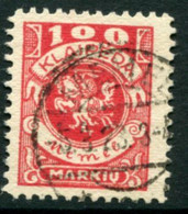 MEMEL (Lithuanian Occ) 1923 (27 Feb) Arms 100 Mk Used.  Michel 146 - Klaipeda 1923