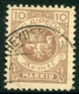 MEMEL (Lithuanian Occ) 1923 (27 Feb) Arms 10 Mk Used  Michel 141 - Memel (Klaïpeda) 1923