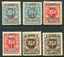 MEMEL (Lithuanian Occ) 1923 (mid Feb) Surcharge Set LHM / *.  Michel 135-40 - Memel (Klaipeda) 1923