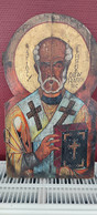 Icône Orthodoxe Sur Bois. Saint Grégoire. Novgorod Or North Russian School - Religious Art